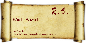 Rádi Vazul névjegykártya